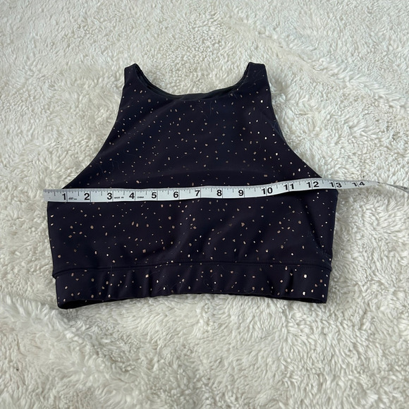 Peloton Womens Black Gold Speck Sports Bra Size Small Workout Sporty Girl - Picture 2 of 5